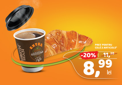 Cafea + Croissant cu unt